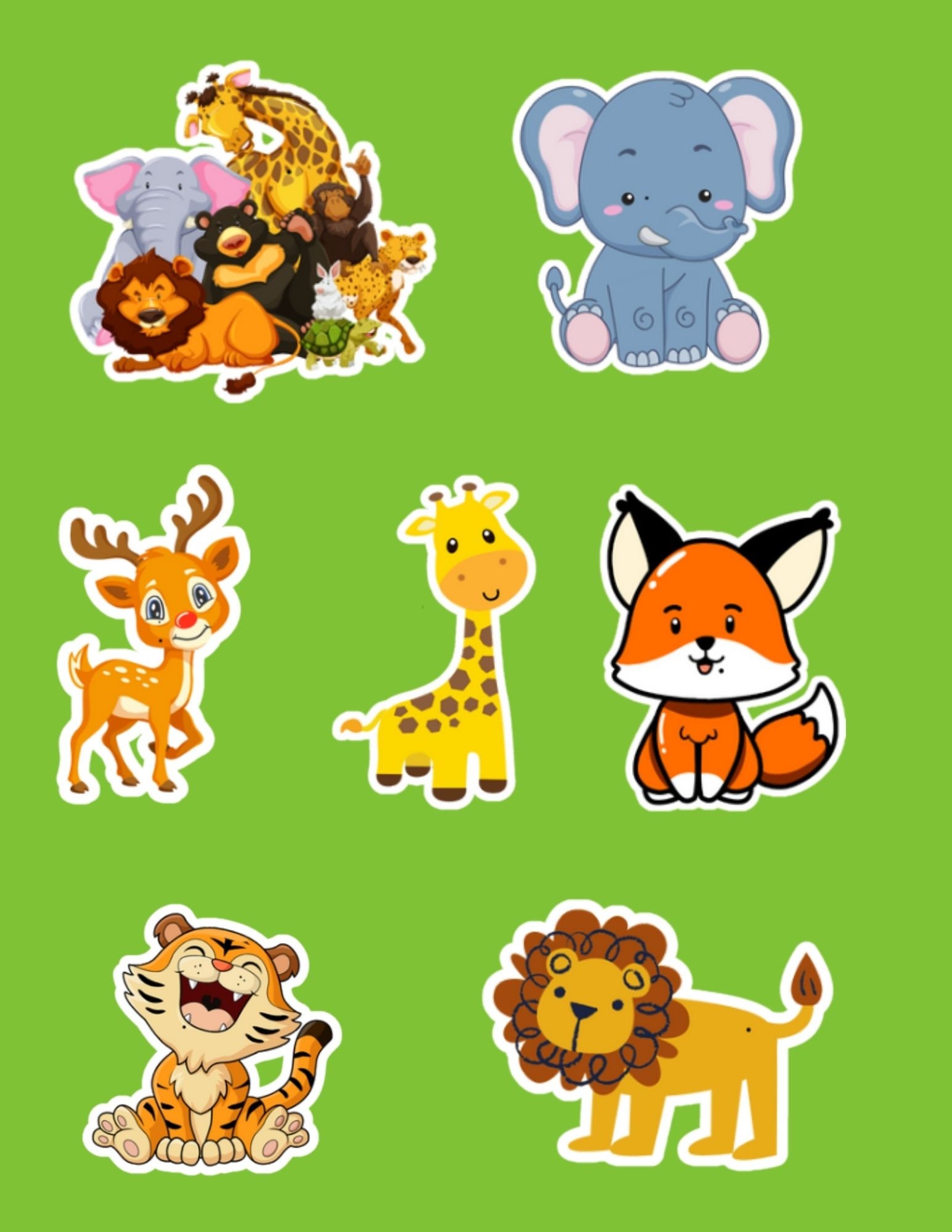 Animal Stickers Printable 45 Stickers Animal Funny Children - Etsy