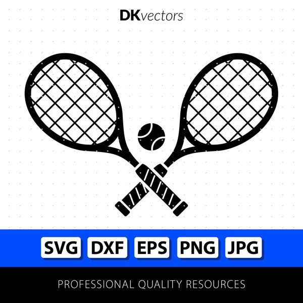 Tennis Racket SVG - Instant Download - .svg .dxf .png .eps .jpg (For Shirts, Sublimation, Clipart Sticker)