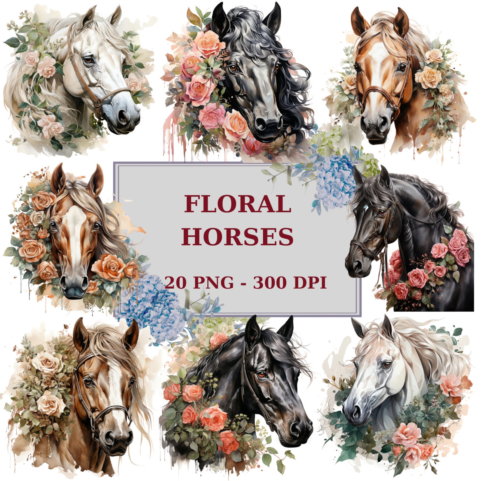 Neon Floral Horses Pet Tank Top