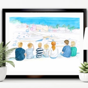 Hand painted Watercolour Family Portrait | Personalised family Illustration by Professional artist | Illustration directly from your photo