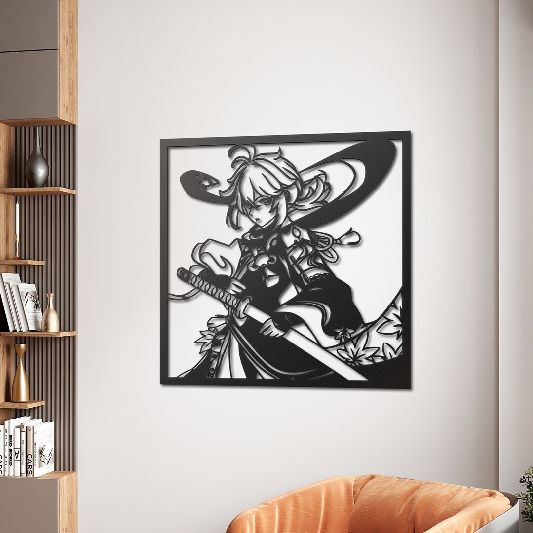 Genshin Metal Wall Art Kazuha Metal Wall Decor Genshin Etsy