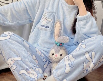 Kawaii Kuromi My Melody Cotton Short Sleeve Pajama Set Women