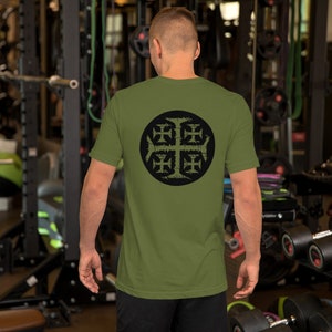 Christliches Krieger-T-Shirt mit Jerusalem-Kreuz, Christian Apparel