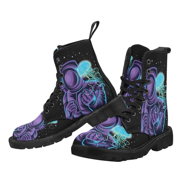 Astronaut and Jellyfish Women’s Marten Style Combat Boots