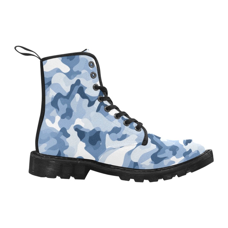 Blue Camouflage Womens Leather Boots main image 1