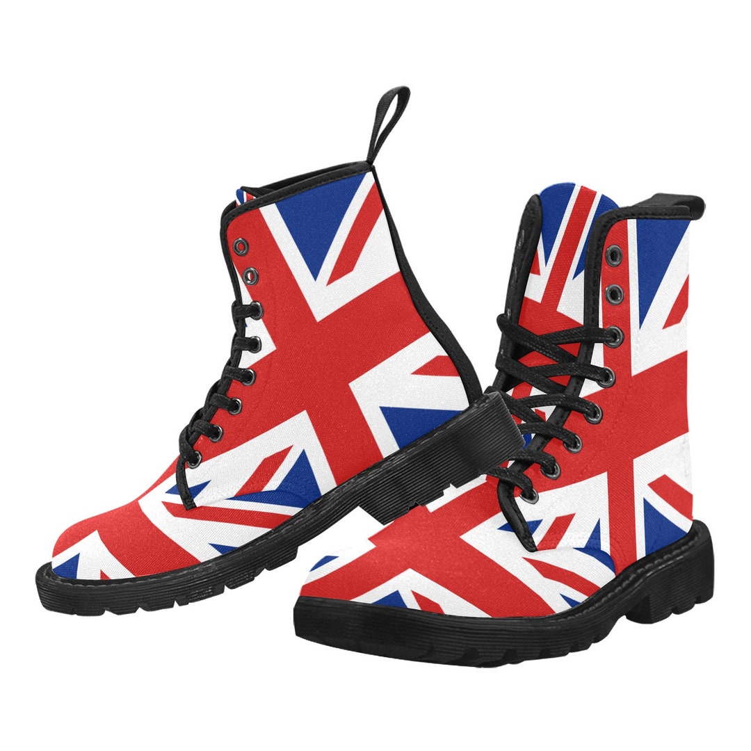 Union Jack Womens Marten Style Combat Boots Etsy
