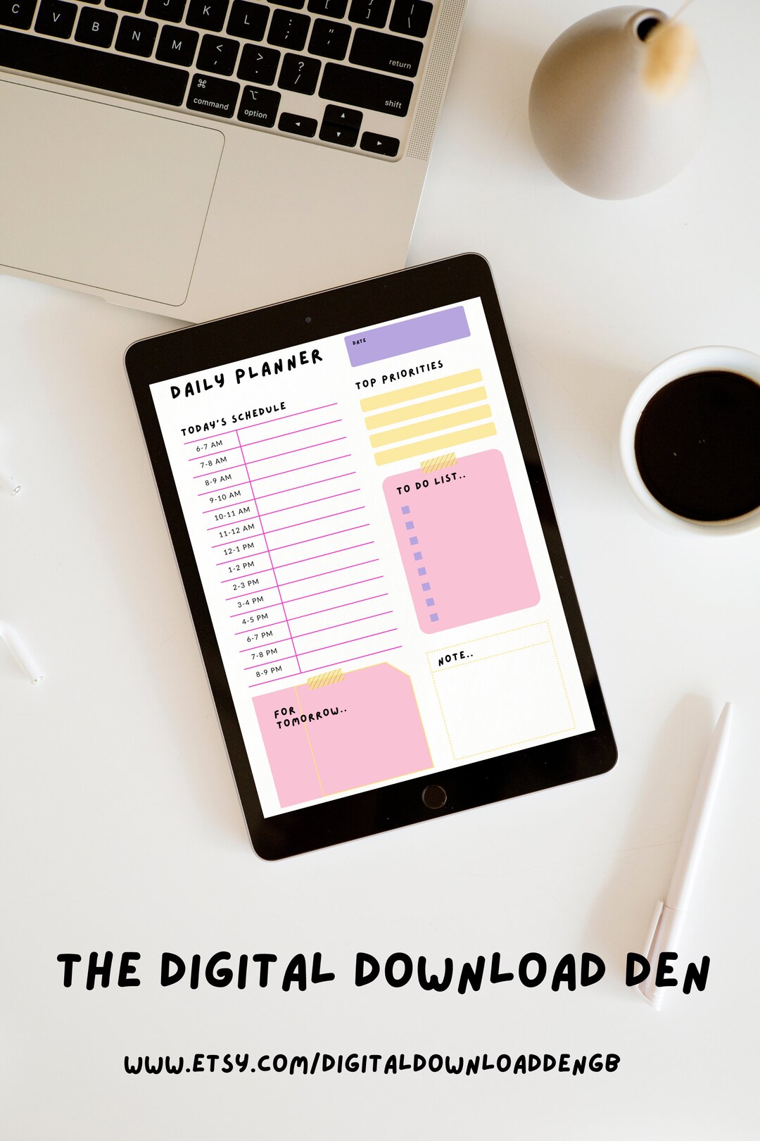 Digital Daily Planner, Printable Planner, Daily Planner Download ...