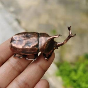 Solid copper  Beetle Statue, Copper Simulation Bug Figure Hotel Office Copper Insect Figurines, home Desk Decoration Tea Pet Ornaments gifts