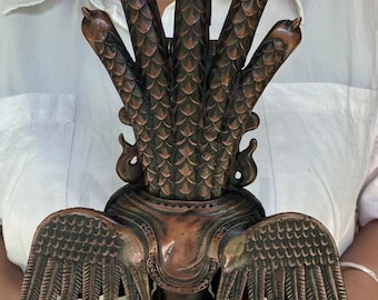 チベット古代銅製五蛇神観音菩薩像、蛇母観音菩薩像 仏教風水 DE0330