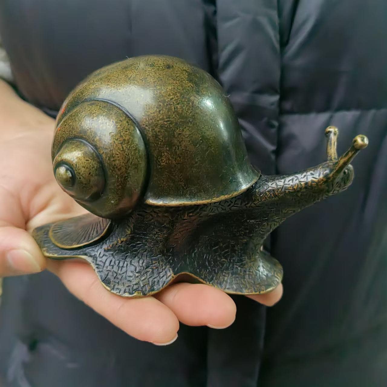 1 PCS Large Copper Snail Sculpture Statue Figure Huge Insect Animal ...