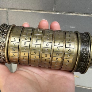 Minicajas de estilo vintage Cryptex con compartimentos ocultos, cerradura con pasador y letra de cobre rojo, estilo romántico DE03551