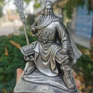 Copper Fengshui Guan Yu Statue,Guan Gong Guan Yun Chang Figure,Kwan Kung Kuan Gong Figurines Vintage God of Wealth Decor Warrior craft gifts