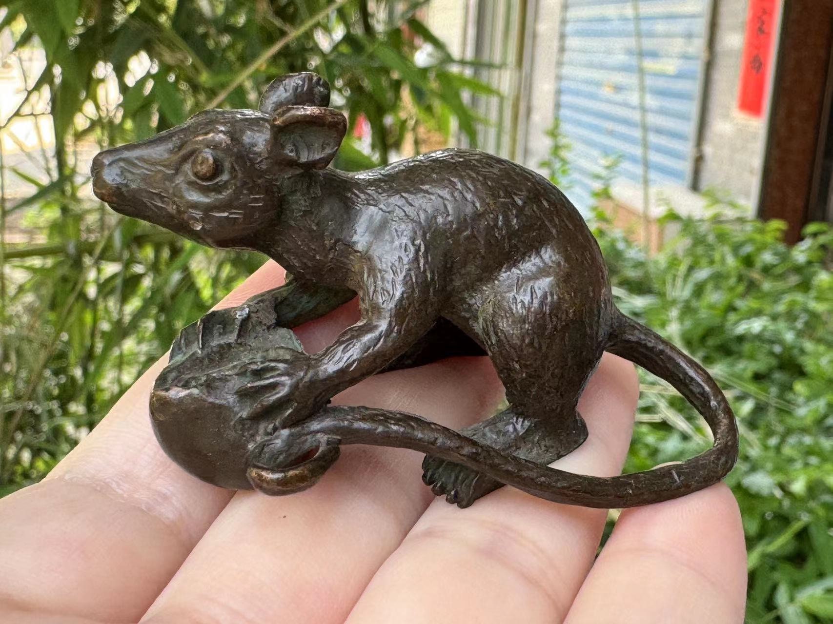 Bronze Zodiac Rat Statue,collectible Mouse Rodent Home Animal Art