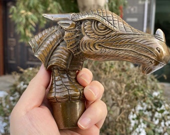 Vintage copper dragon Head Cane Walking Stick,Feng shui Brass Hand Carved Crutch Cane Head Walking Stick Custom Walking Cane for Men gift 6