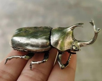 Retro Copper Beetle Statue Insect Desk Decoration Crafts Home Living Room Ornaments  .