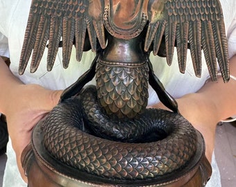 チベット古代銅製五蛇神観音菩薩像、蛇母観音菩薩像 仏教風水 DE0330