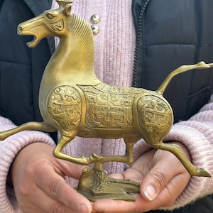 Copper horse Sculpture home Ornaments Fengshui Office Decoration Miniature Animal lucky success wealth Table Decor Crafts zodiac horse craft
