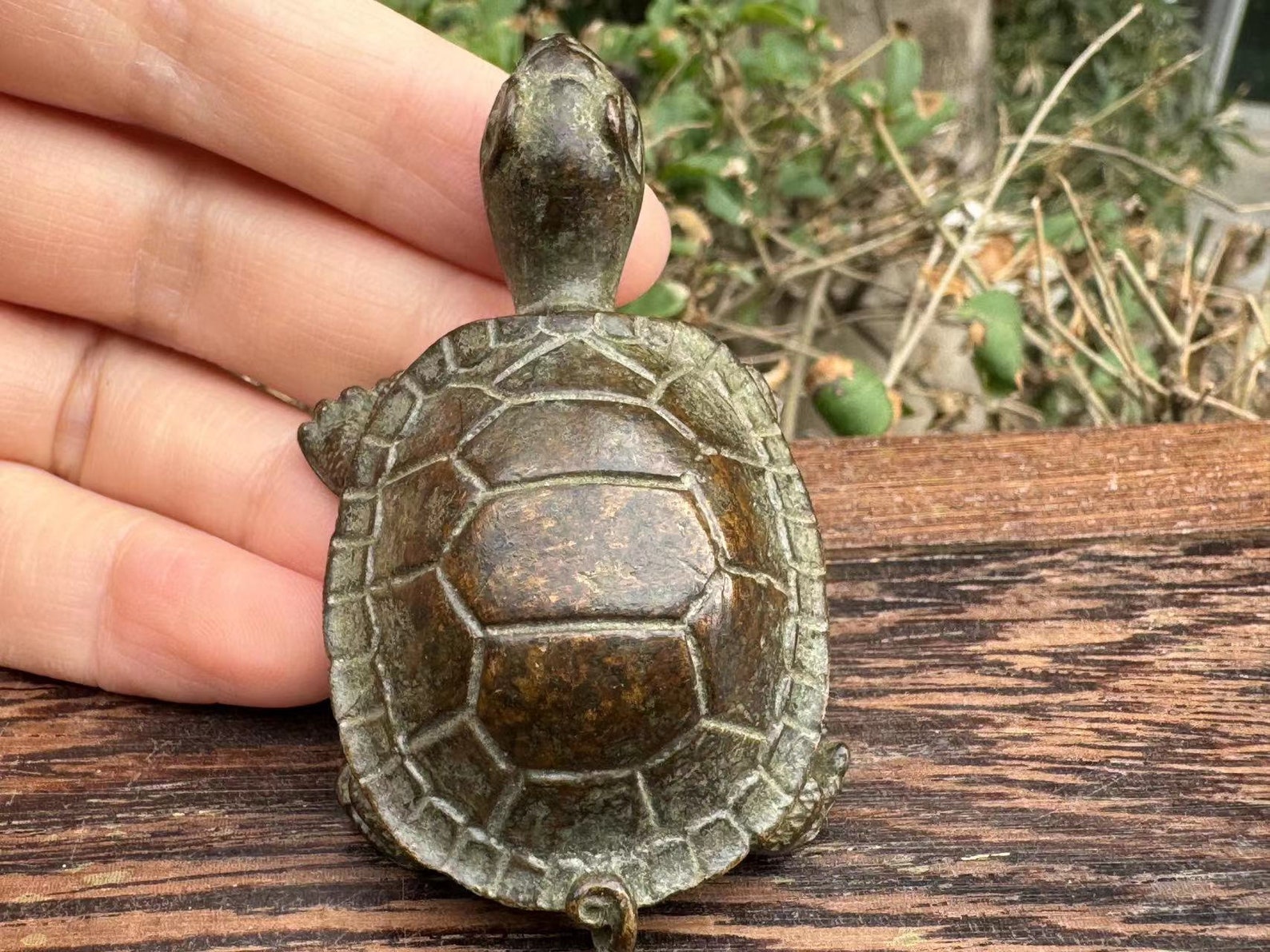 Copper Turtle Statue Tank Decor Tea Pet Collectible Feng Shui Ornaments ...