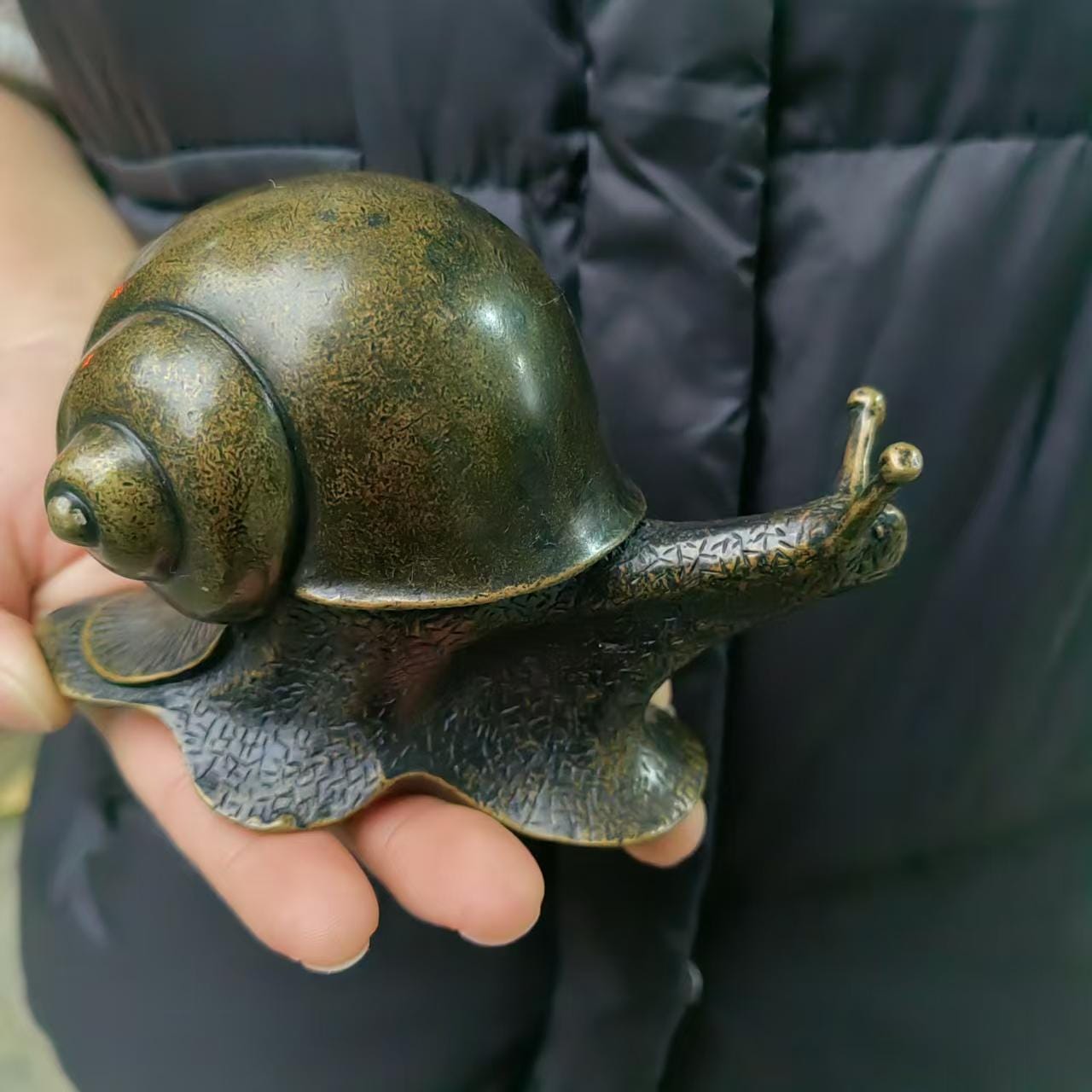 1 PCS Large Copper Snail Sculpture Statue Figure Huge Insect Animal ...
