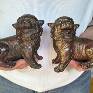 Pair  Feng Shui Pi Yao/Pi Xiu for Wealth Good Luck Figurine beasts Collectible Qilin qi lin, Copper brave troops, shop opening gifts  DE0464