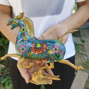 Copper Flying Horse  Sculpture Ornaments Fengshui Office Decoration Animal lucky success wealth home Decor Crafts zodiac horse gifts DE02086