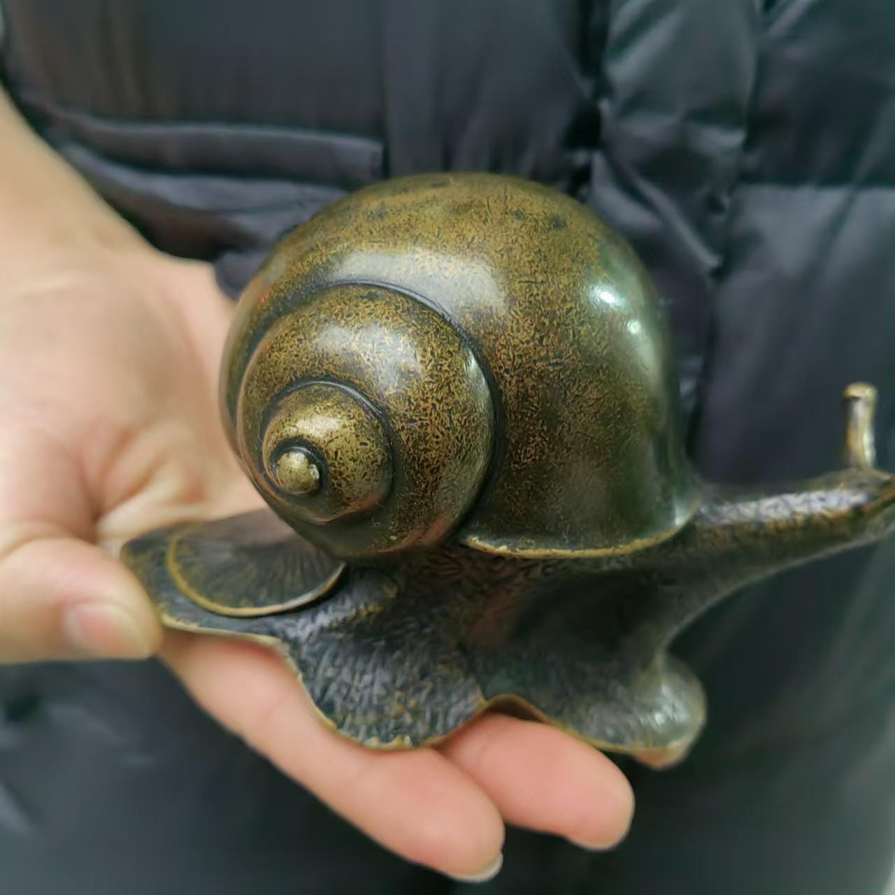 1 PCS Large Copper Snail Sculpture Statue Figure Huge Insect Animal ...