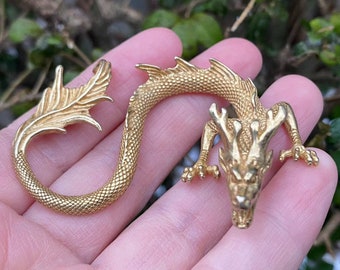 2 Stück Kupfer Metall Guss Kupfer Drache Skulptur Antiqued Kleine Ornament Messing Sternzeichen Drache Tischdekoration Miniatur Loong Luck Reichtum