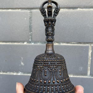 Nepal Vintage Kupfer Vajvakilaka, handgefertigte Vajra Glocke Buddhismus Phurpa, Metall Tantra Dharma Tibet Amulett buddhistischer Altar Meditation verzieren