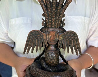 チベット古代銅製五蛇神観音菩薩像、蛇母観音菩薩像 仏教風水 DE0330