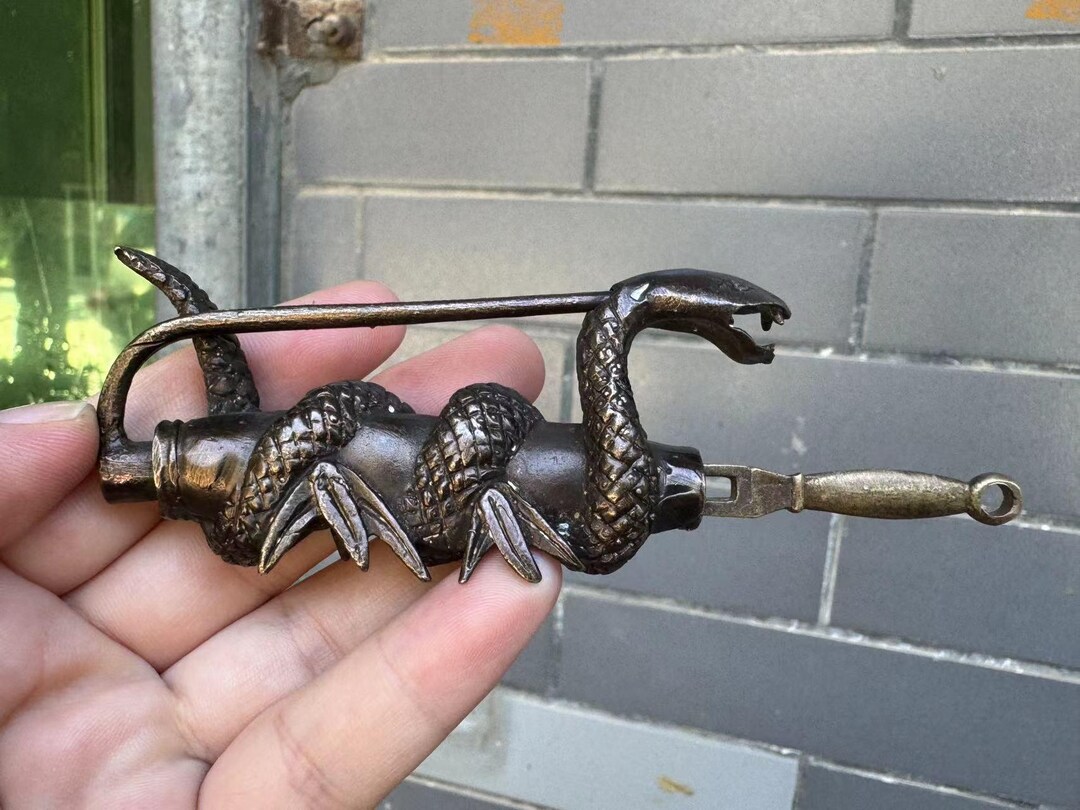 Vintage Snake Shaped Lock Antique Style Mini Archaize Padlocks Bronze ...