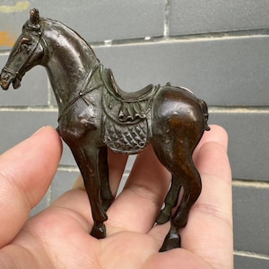 MIini Copper War Horse Sculpture home Ornaments Fengshui Decorations Collectable Animals lucky success wealth Table Decor Craft zodiac horse