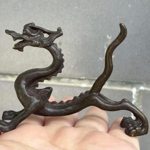 Mini Vintage Retro Dragon Statue, Feng shui Brass Dragon,Dragon Sculpture, Dragon Statue,Copper Dragon Figurine Dragon Artwork, Luck Success