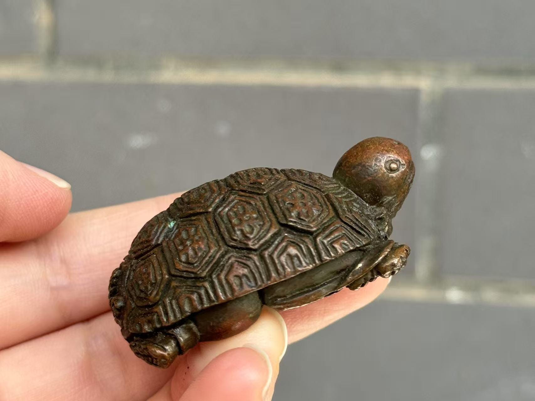 ヴィンテージ幸運銅亀像、ブロンズコレクターフィギュアホーム