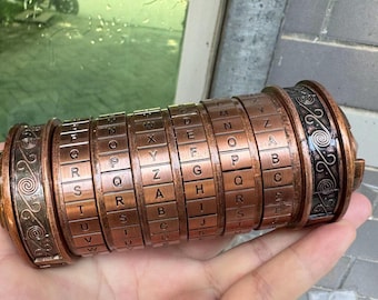 Vinatge Style Cryptex Da Vinci Code Mini Cryptex Lock Puzzle Boxes with Hidden Compartments Red copper Letter pin lock ring Romantic DE0421
