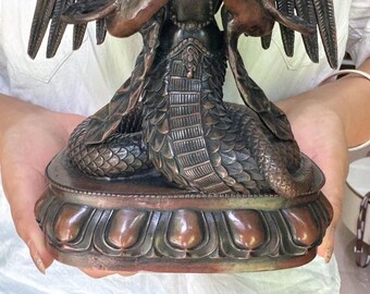 チベット古代銅製五蛇神観音菩薩像、蛇母観音菩薩像 仏教風水 DE0330