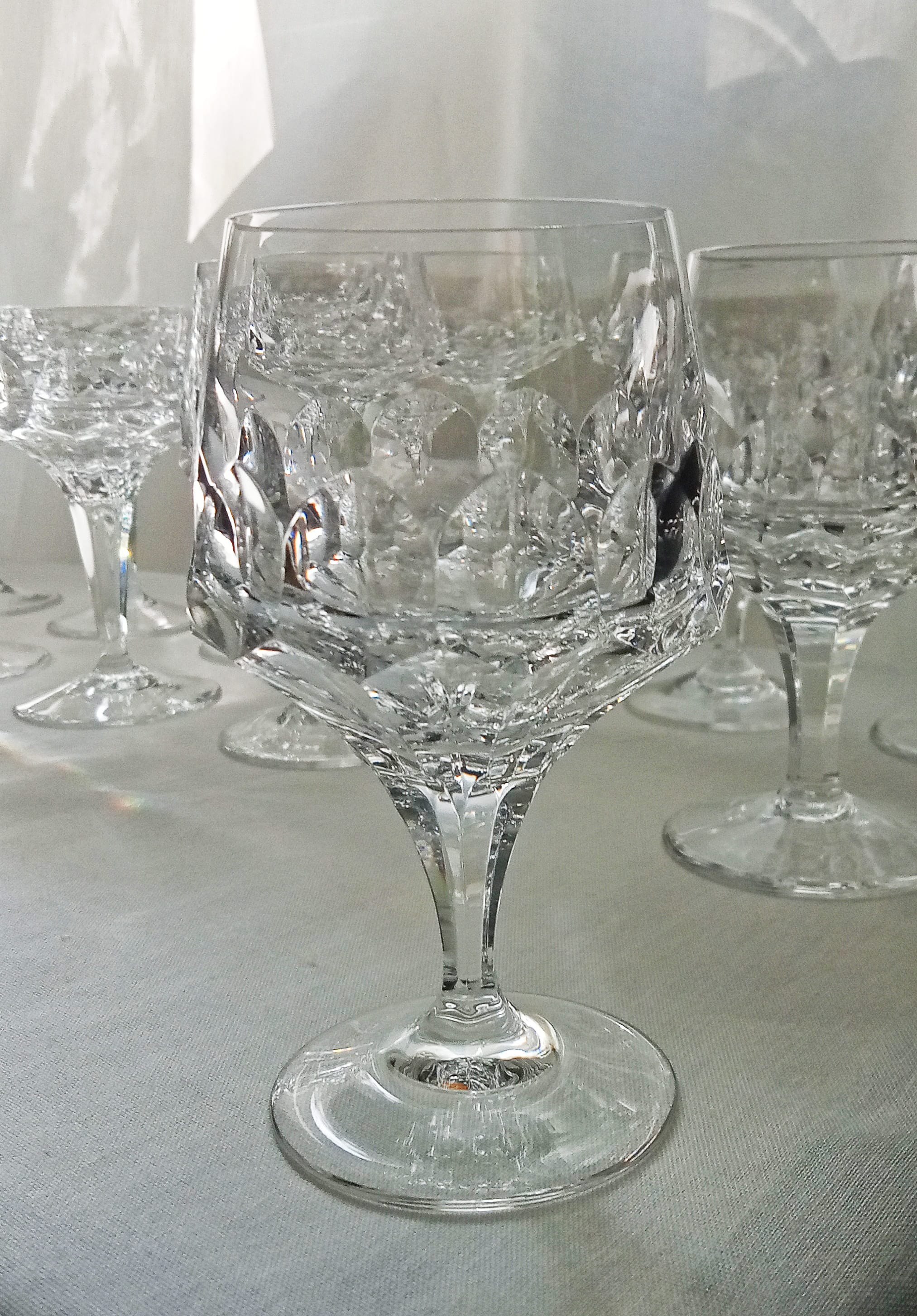 Gläser 6 Set Peill&Putzler Mundgeblasen Bleikristall Süßwein Brandy Kelchgläser MINERVA 1960 Vintage