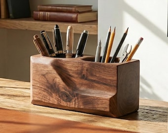 Handmade Solid Wood Pen Holder | Wood Pencil Cup