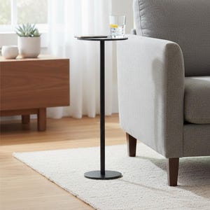 Mesa auxiliar Noah Black: Mesa auxiliar moderna para bar, soporte para plantas, decoración de patio.