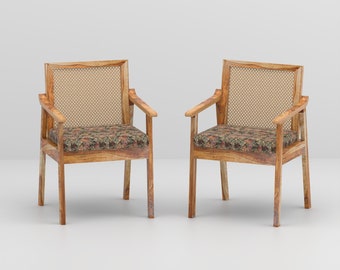 Set Of Chair 2/Rattan Chairs/Wood Chair/Chair For dining/Wooden dining chair/Desk Chair/Garden chair/Modern Chairs/Mid Century wooden chair.
