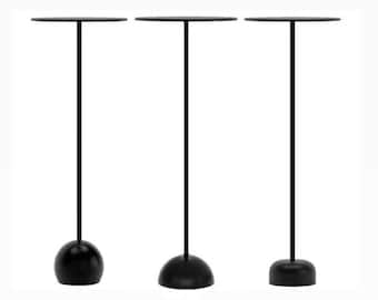 Set med 3 pulverlackerade järnmartinibord: Cocktailbord för uteplats