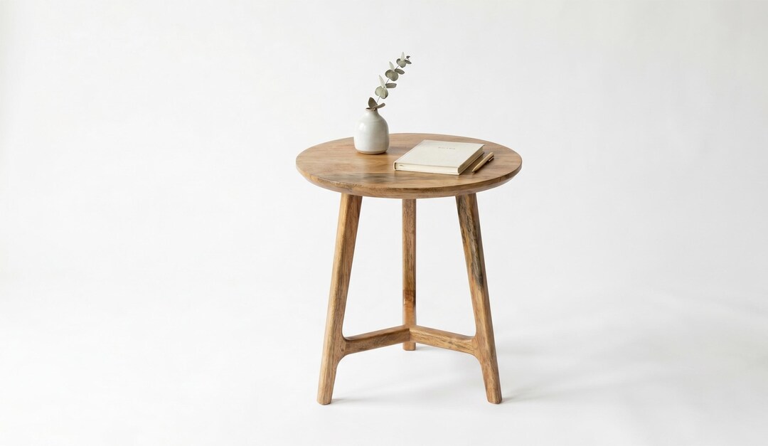 Handmade Wooden Side Table – Minimalist Round End Tables - Etsy
