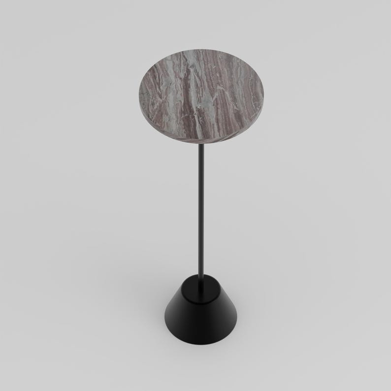 Marble Side Table: End table With Metal Base image 9