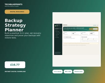 Backup Strategy Planner: 3-2-1 Backup & Disaster Recovery Toolkit