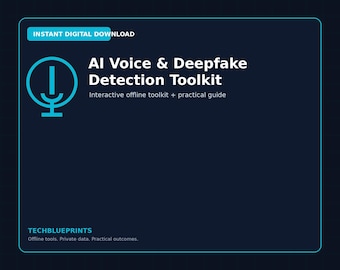 AI Voice and Deepfake Detection Toolkit | Interactive Offline HTML Tool, PDF Guide and Excel Workbook | Instant Digital Download