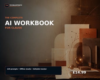 Claude AI Workbook and Prompt Guide | 120 Prompts, Artifact and Cowork Planner, Tracker, Offline Tool | Download