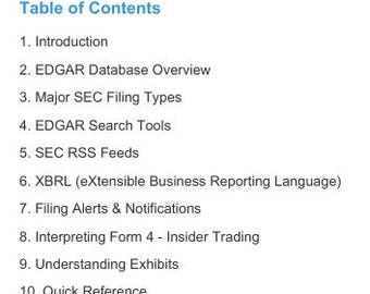 SEC Filings Investigation Manual: EDGAR, 10-K & Financial Research Guide