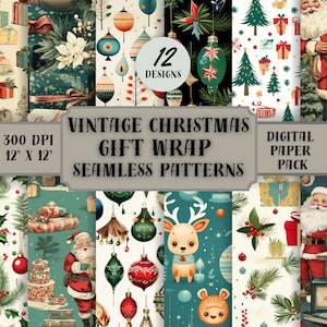 Christmas Wrapping Paper Set of 5,christmas Gift Wrap 5 Pieces,christmas  Wrap 5 Pieces,watercolour Christmas Gift Warp,xmas Wrapping 5 Psc 
