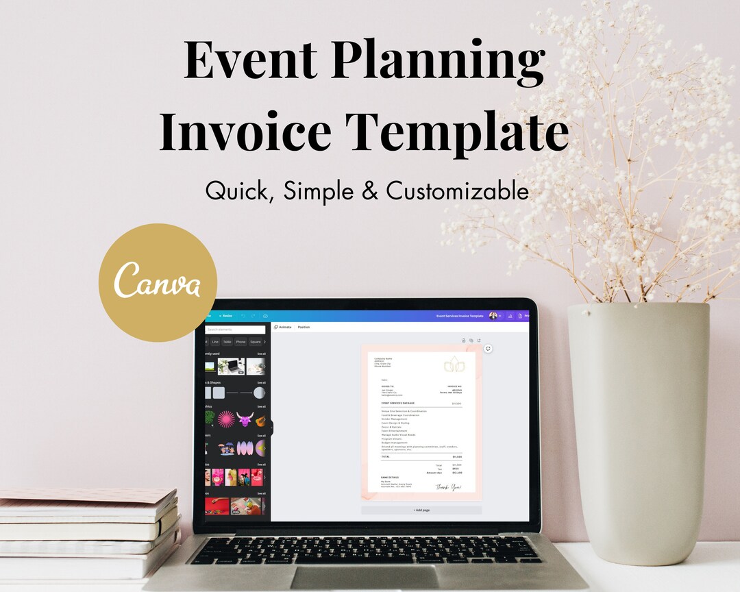 Event Billing Example Event Planning Invoice Template | Customizable Canva Design - Etsy