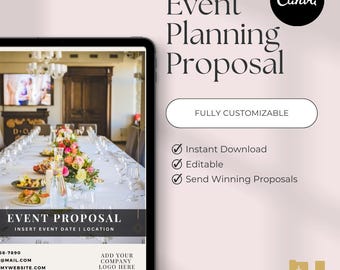 Modèle élégant de proposition pour un événement d'entreprise | Modifiable et personnalisable sur Canva | Envoyez des propositions gagnantes