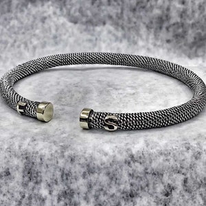 Pulsera unisex de plata de ley 925, joyería con letras personalizadas, joyería turca oxidada, pulsera estilo vikingo para hombre y mujer.